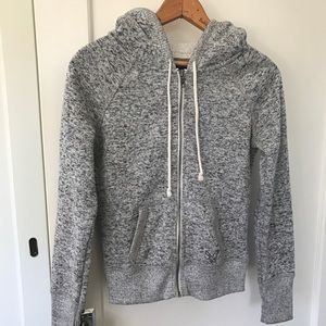 Medium grey hooded zip sweater